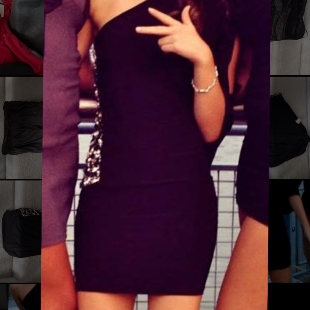 Black dress with rhinestones